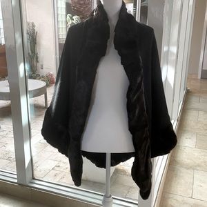 LORO PIANA Mink Trimmed Cashmere Cape